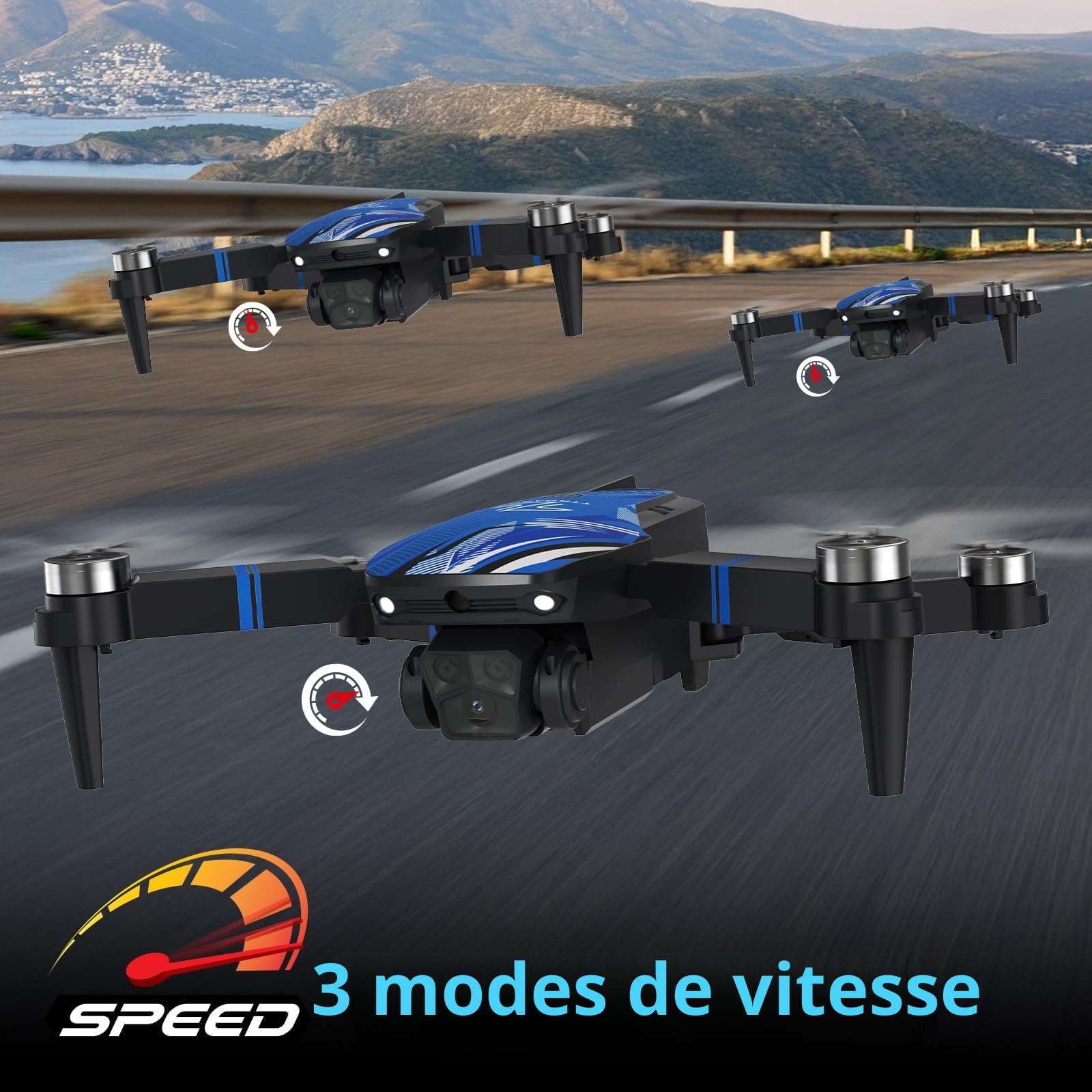 TTROARDS TT19LCD Drone avec Caméra 4k Drones avec 2,8 Pouces Écran LCD, Moteur Sans Balais, Évitement d'obstacles à 270°, Positionnement Optique par Flux RC Quadcopter pour Adultes Débutants