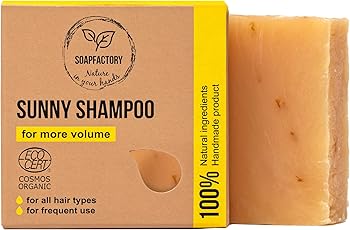 Soap Factory - Organic Solid Shampoo Bar with Lemongrass, Adds Volume, Hair Soap for Men and Women, 100% Natural, Vegan, Sustainable, Handmade, Plastic Free, 3 Ounce (Pack of 1)