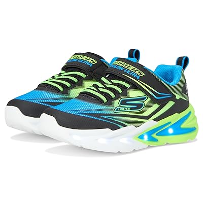 SKECHERS KIDS Flex Glow Ultra 400139L (Little Kid/Big Kid) Boys Shoes Black/Blue/Lime
