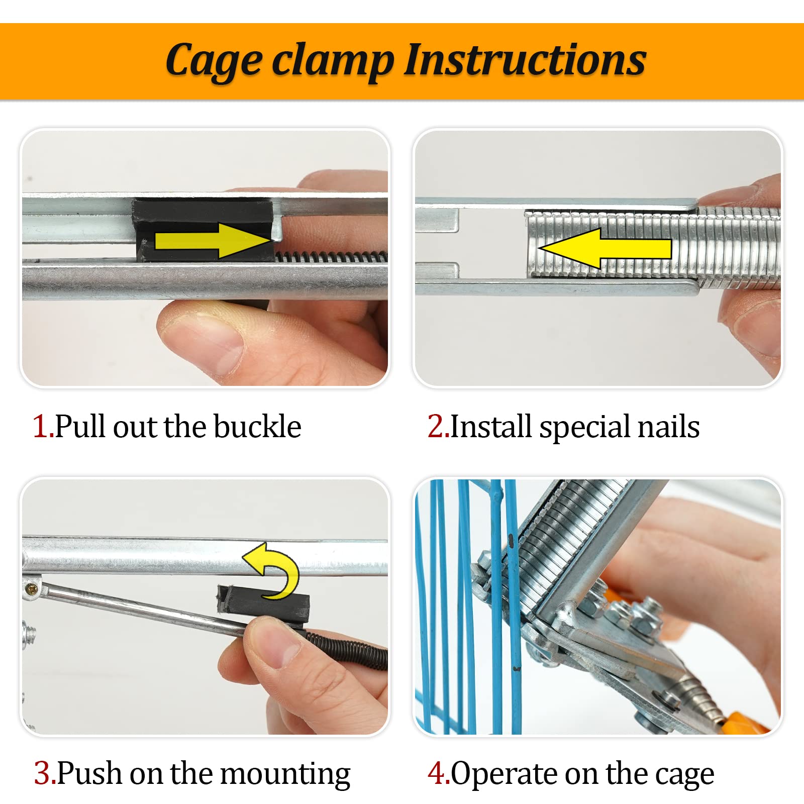 Kit di Pinze ad Anello per Chiodi di Maiale di Tipo M con 2400pz M Clips, Pinza per il Fissaggio di Gabbie Metalliche per il Fissaggio di Recinzioni, Installazione di Tappezzerie, Gabbie per Animali