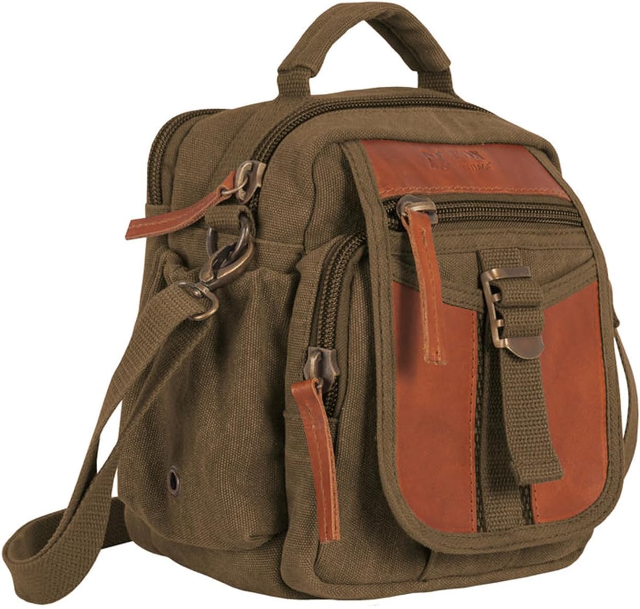 FOX OUTDOOR PRODUCTS Classic Eurostyle On the Go Compact Day-to-Day Heavy-Weight Cotton Canvas Genuine Leather Travel Organizer Bag