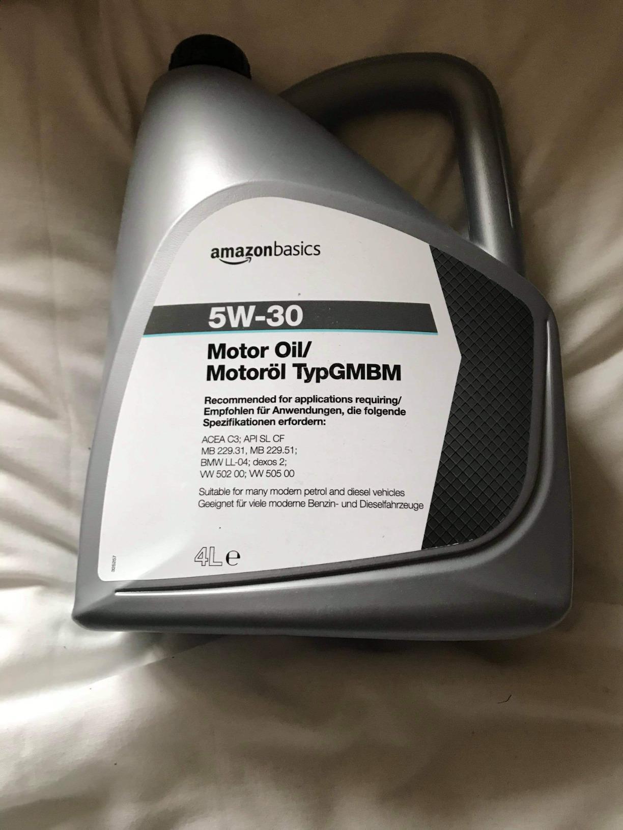 Amazon Basics Motor Engine Oil 5W30 TypGMBM, 4L Amazon.co.uk Automotive