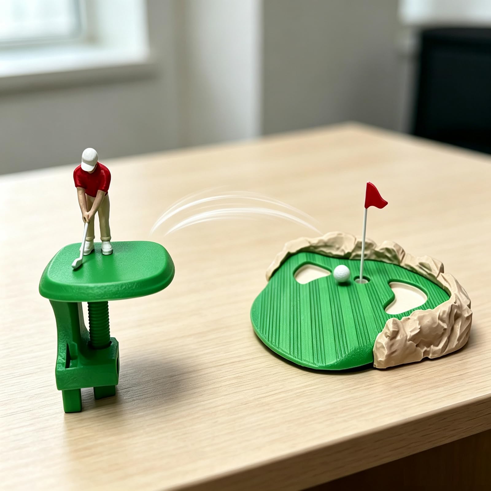 Mini-Golfspiel-Set, lustiges kleines Golfer-Golfspiel, lustiges Tisch-Putting-Spiel mit winzigen Golfer-Figuren, Thema, Desktop-Ornamente, Kunsthandwerk, Dekoration für Büro, Wohnzimmer, Zuhause