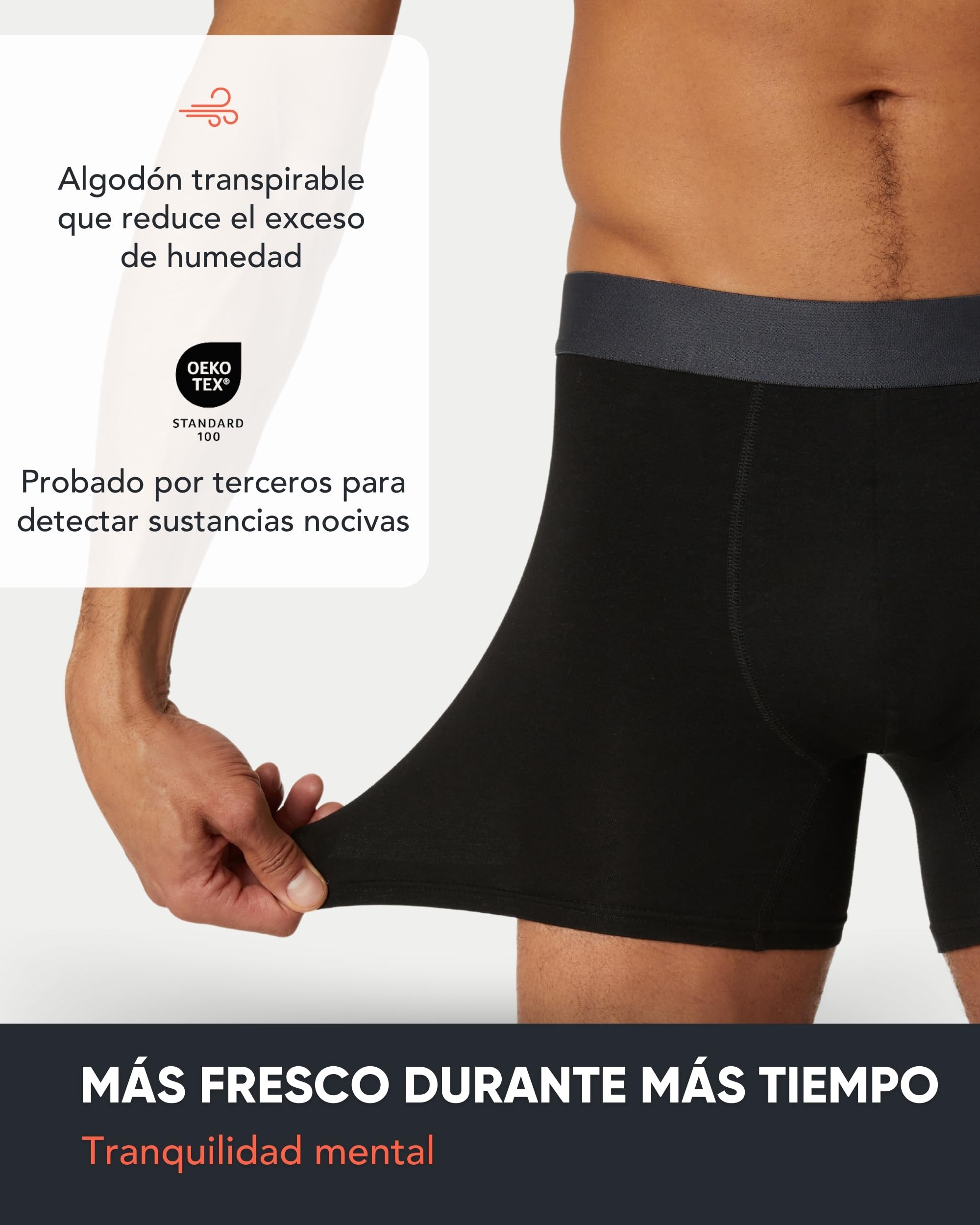 FM London Pack de 7 Calzoncillos para Hombre, Sin Etiquetas – Bóxer de Algodón, Transpirables, Suaves y Elásticos