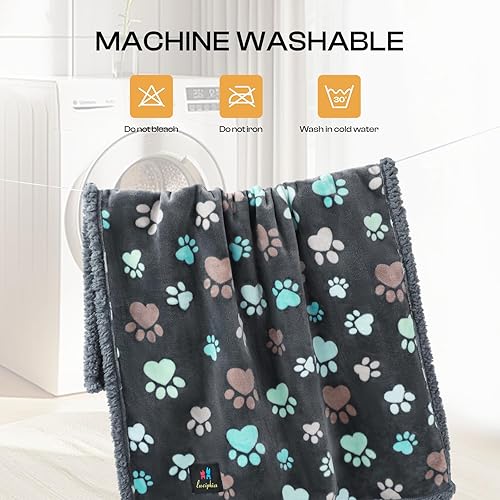 Miniatura 6 de Luciphia Mantas impermeables para mascotas para sofá o cama, a prueba de orina líquida, lavable, suave, esponjosa, manta reversible para perros