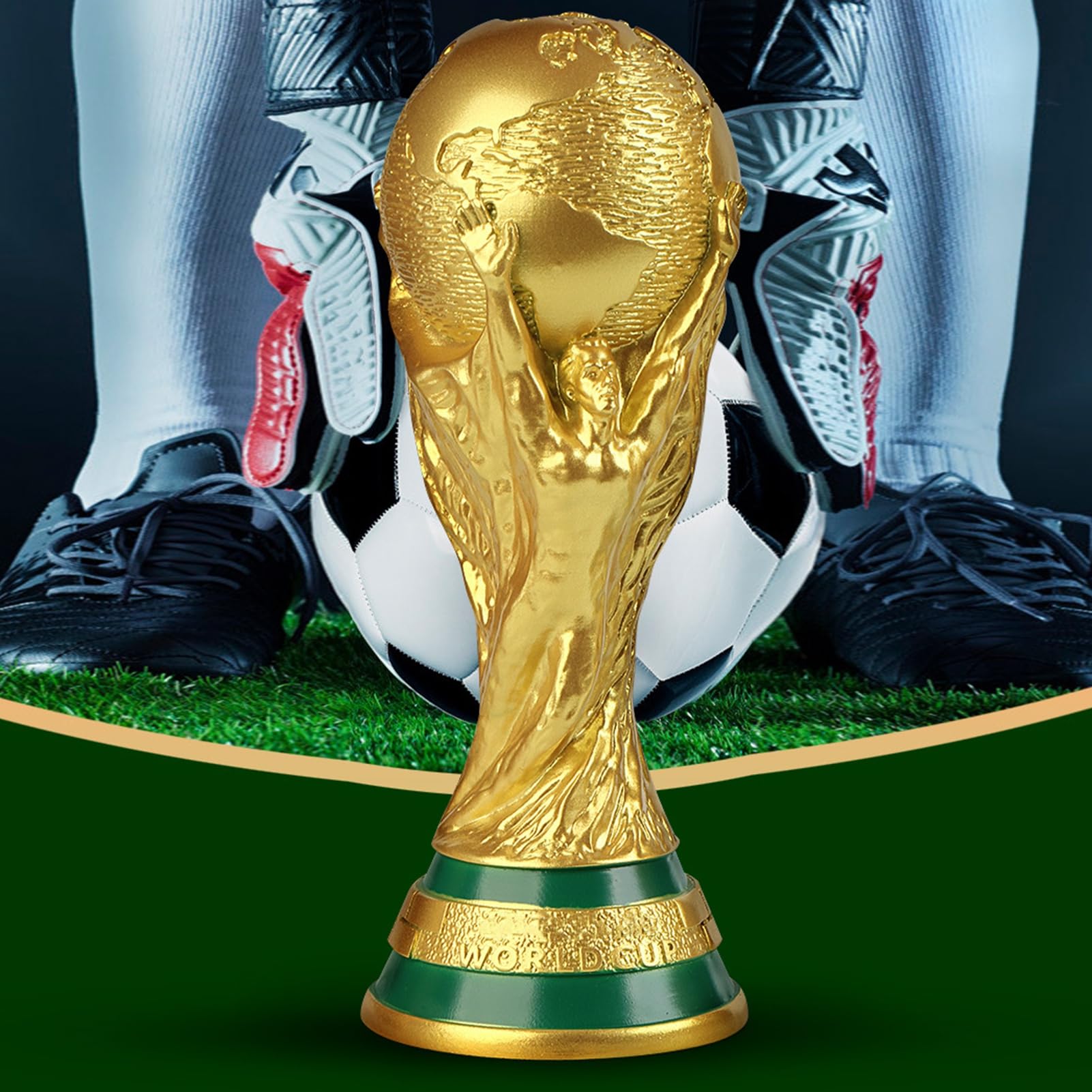 SpirWoRchlan Réplica Trofeo Copa del Mundo de Fútbol, Copa de Campeón de Resina para Aficionados, Recuerdo de Fútbol, Regalo Decorativo para Oficina, Bar, Fiesta