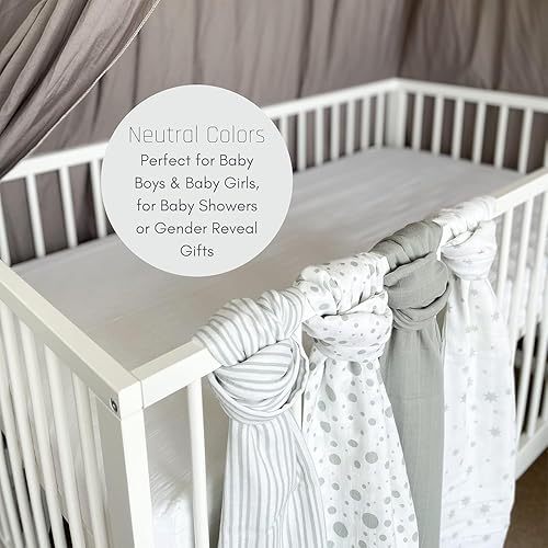 Miniatura 5 de Mantas de muselina orgánica para envolver  100% algodón orgánico suave  Manta para bebé niña y bebé niño  Artículos esenciales ideales para la lista