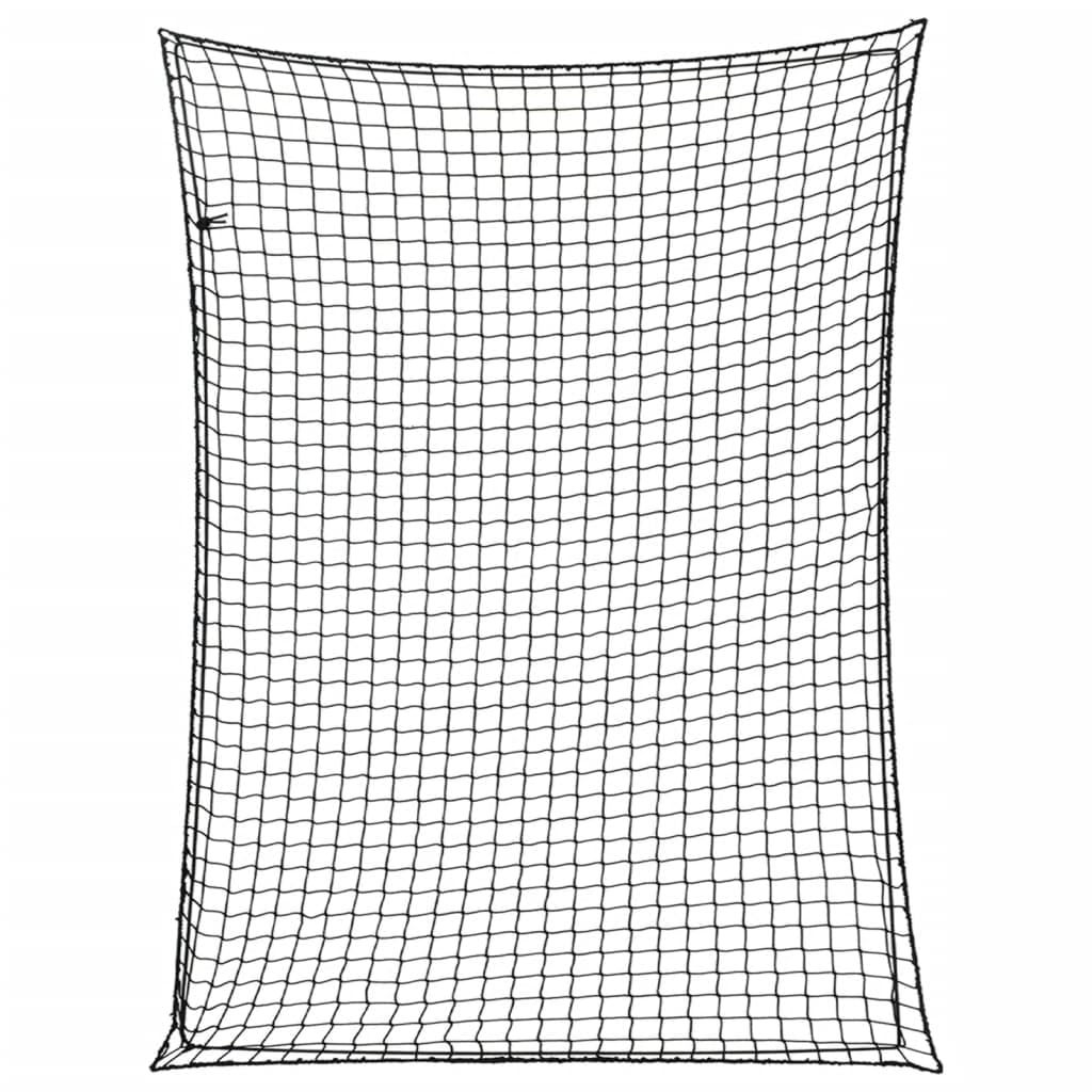 Anhängernetz mit Gummiseil Schwarz aus Polypropylen 4x3 m, universelles Ladungssicherungsnetz für Anhänger, Lkw, SUV und Pkw, elastisch, wetterfest, UV-beständig
