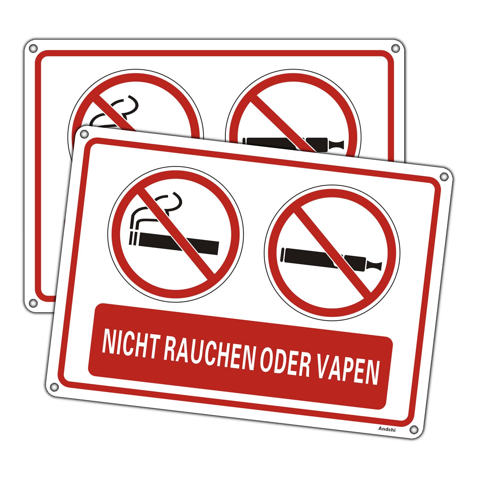 Andchi 2tlg. Rauchverbotsschild Rauchenverbotschild Rauchen Vapen Verboten  Schild fr Bro Hotel Restaurant Metall 25x18cm (Vapen+Rauchen Verboten) :  Amazon.de: Baumarkt