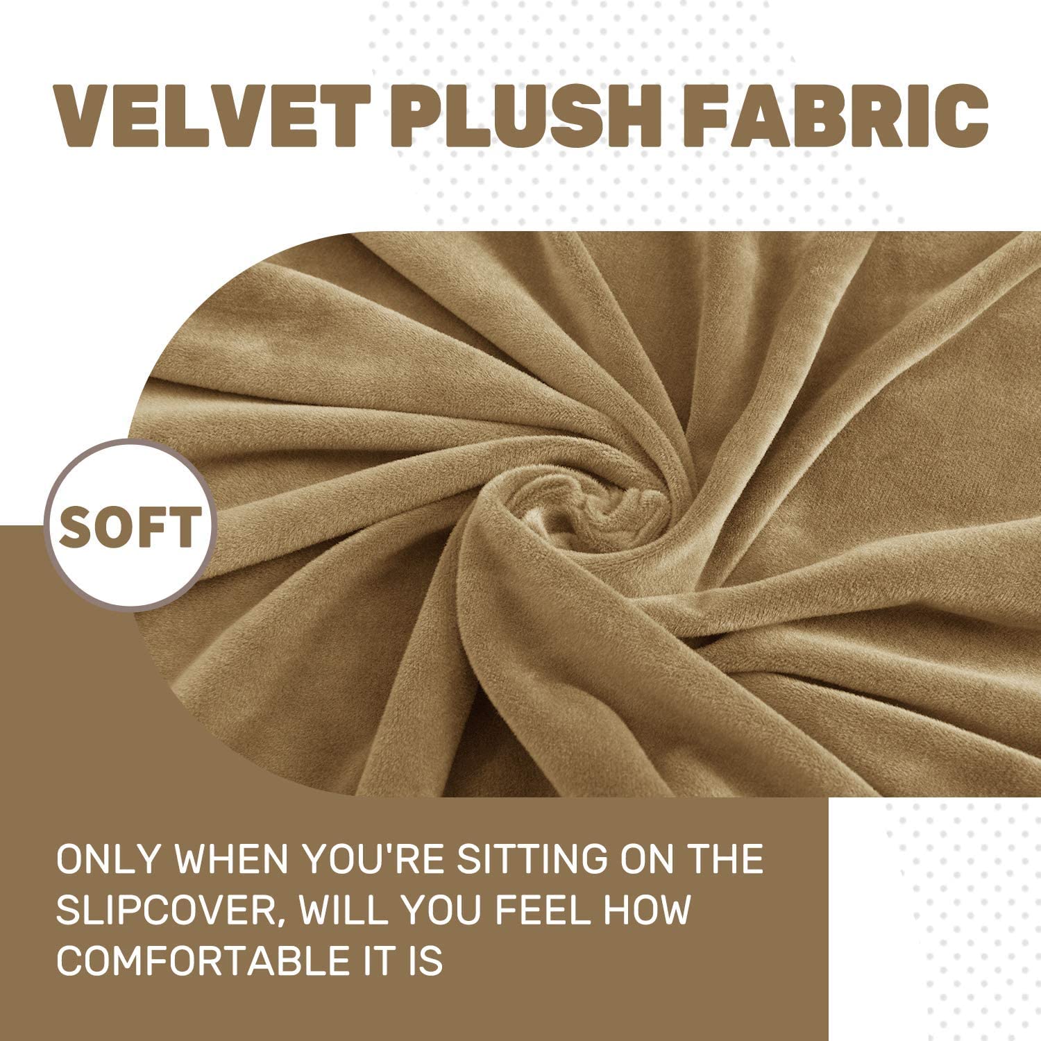 CHELZEN Velvet Chair Covers for Armchairs 1 Seater Thick Stretch Couch Covers for Dogs Pets Non-Slip Chair Slipcover with Arms Furniture Protector for Living Room (1 Seater - Image 4