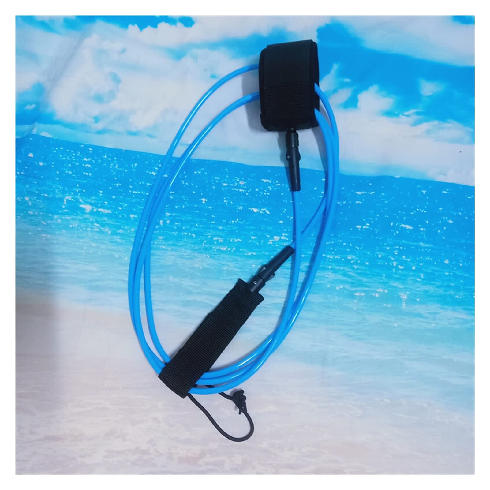 10ft 7mm Surfboard Laisse Anti-Perdu TPU Double Swivels Switch Safe Coffre Card Sports Eau Paddle Board Laisse Blue Surf Laisse (Color : 10ft 7mm)