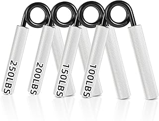 4 Pack Metal Hand Grip Set, Hand Grip Strengthener 100lbs 150lbs 200lbs 250lbs, No Slip Hand Grip Finger Strengthener for Home,Office, Gym and Outdoor, Heavy Duty Grip Strength Trainer for Hand, Fingers, Forearm, Wrist