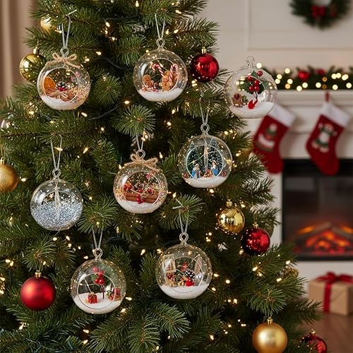 Miniatura 5 de Housoutil 10 velas colgantes para candelita Hoder, globo de vidrio colgante, orbes, plantas, terrarios, candelabro, candelabro, para adornos de