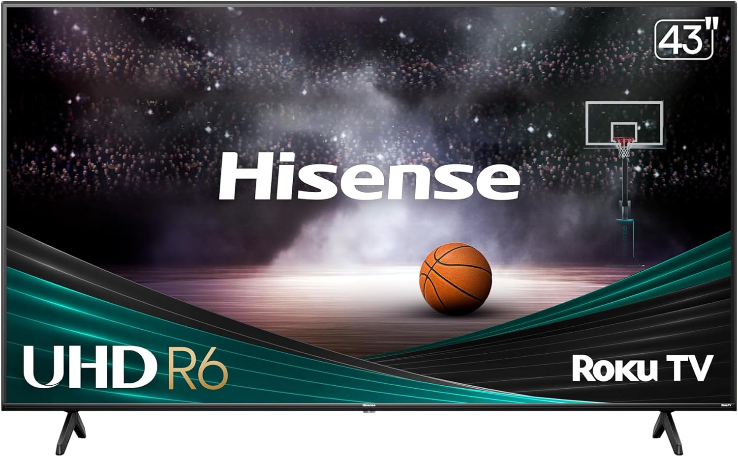 Hisense 43-Inch Class R6 Series 4K UHD Smart Roku TV with Alexa Compatibility, Dolby Vision HDR, DTS Studio Sound, Game Mode (43R6G)