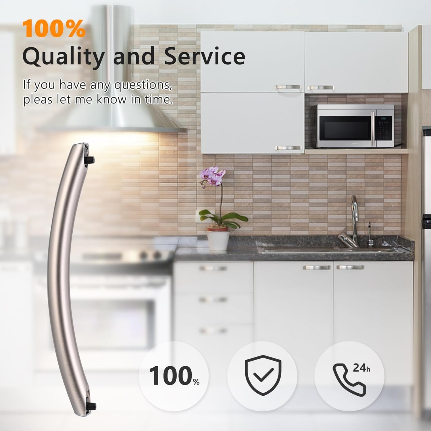 Upgraded ME16A4021AS Microwave Door Handle，DE94-04313F Compitable with sam-Sung ME16A4021AS Microwave, Especially for ME16A4021AS/AA Microwave Oven Door Handle Replacement, Alloy Material