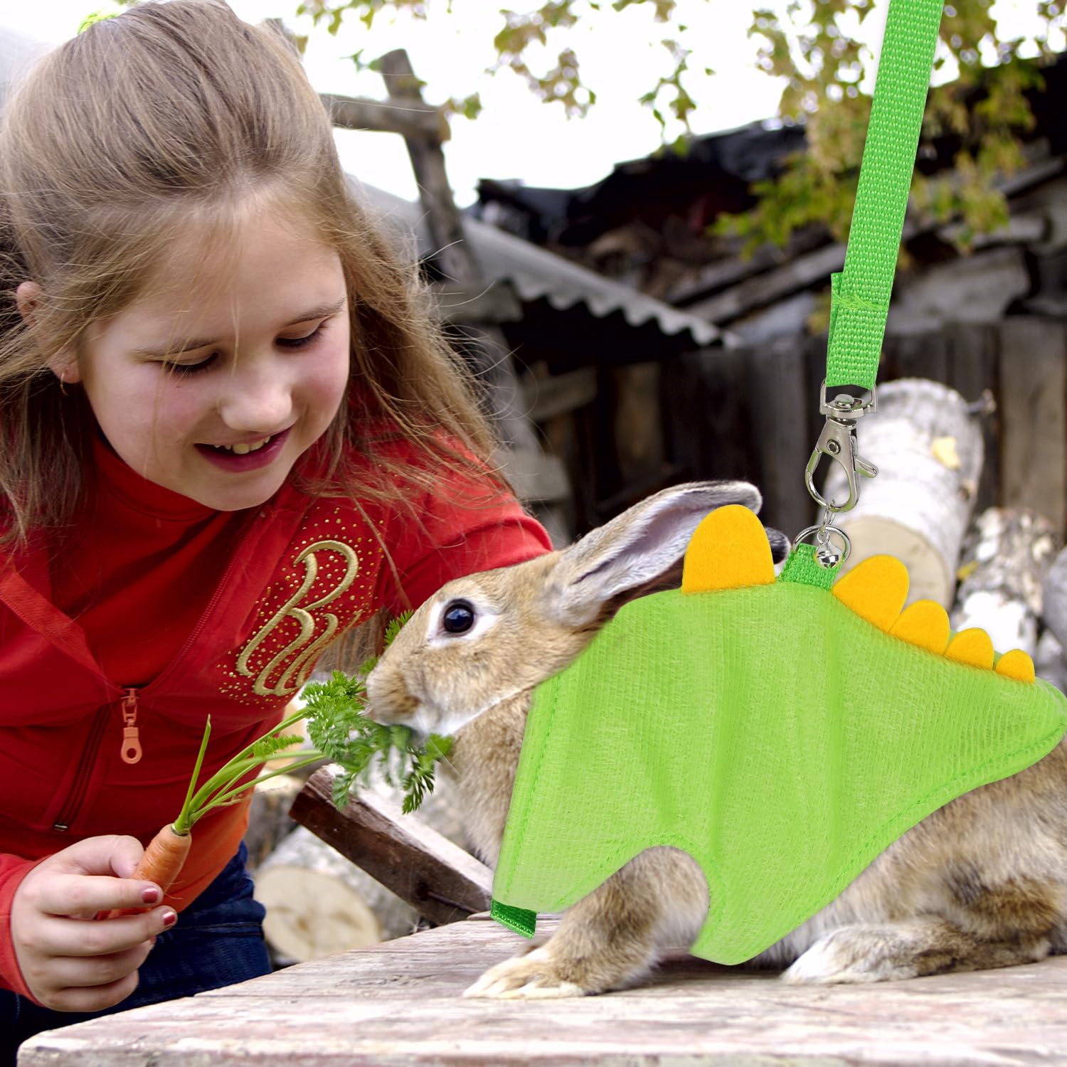 Ensemble Harnais et Laisse pour Furet, Gilet en Forme de Dinosaure Petits Animaux Accessoires de Promenade en Plein Air pour Furet Lapin Hamster Chaton Chiot Petits Animaux