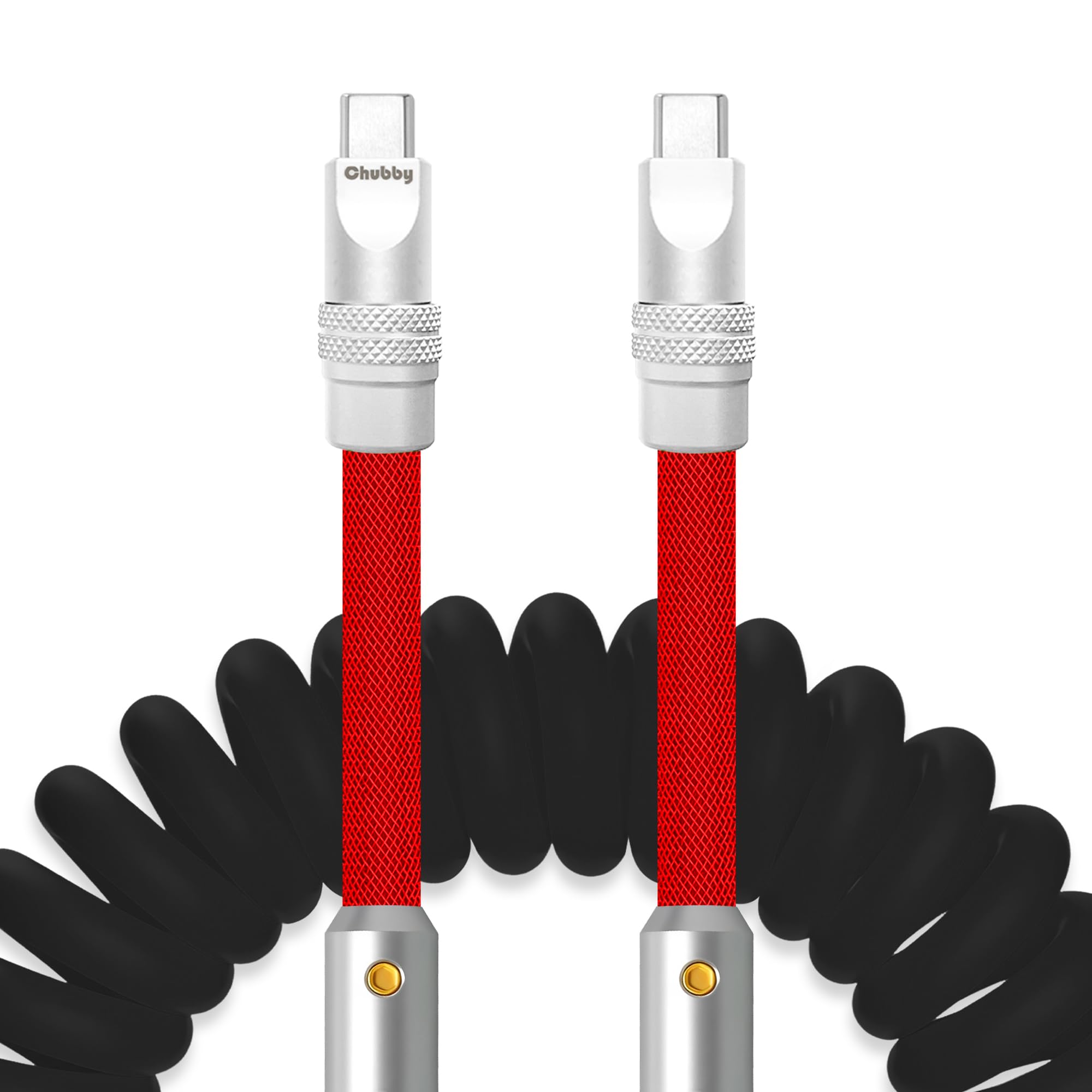 Spring Braided Silicone Charge Cable Coiled USB C Cable