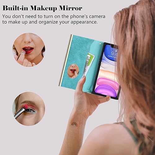 Miniatura 3 de Havaya Funda cruzada para iPhone 13 Mini con correa para mujer, funda para iPhone 13 Mini con tarjetero para iPhone 13 Mini, funda de cuero con