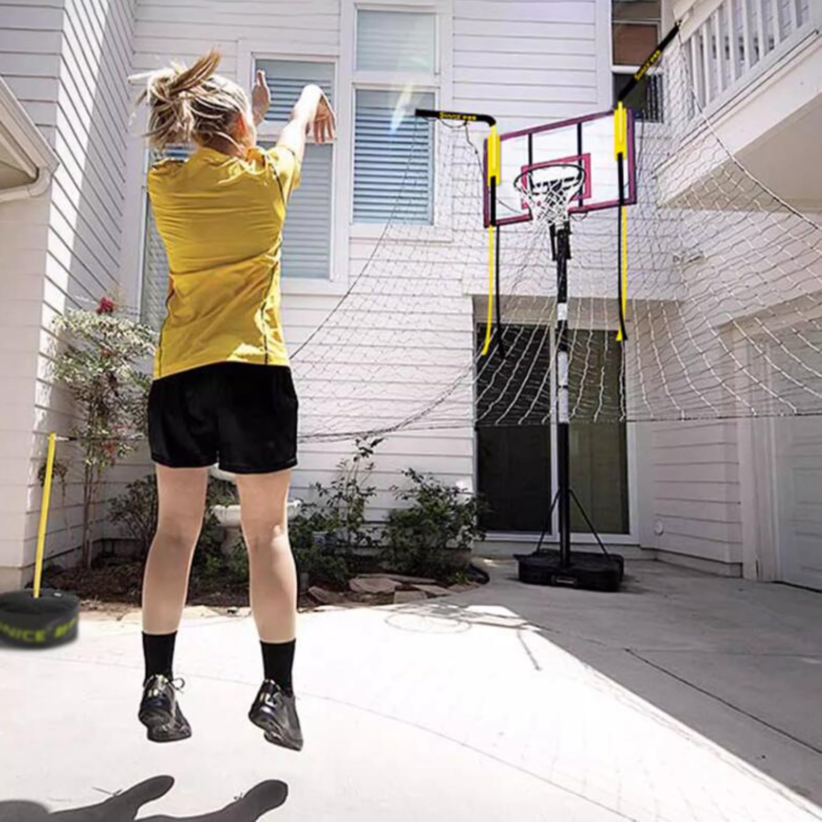 ZIMGOD Home Yard Basketball Rebounder Net Return, Portable Ball Return Attachment, School Basketball Shot Returner, Basketball Return Netting Accessories