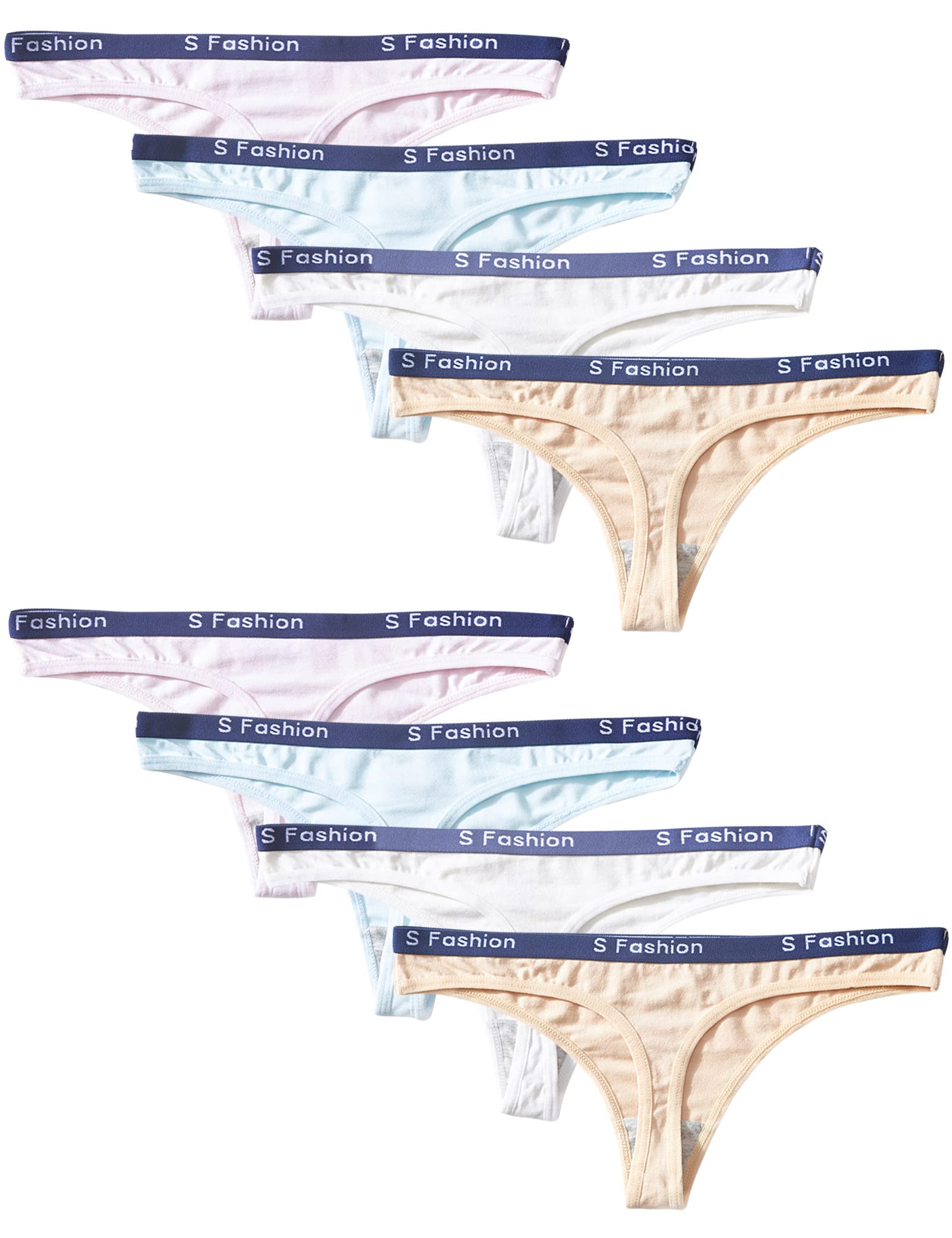 Kiench Teens Underwear Thongs Cotton Junior Girls Hipster Panties Low Rise 8-Pack
