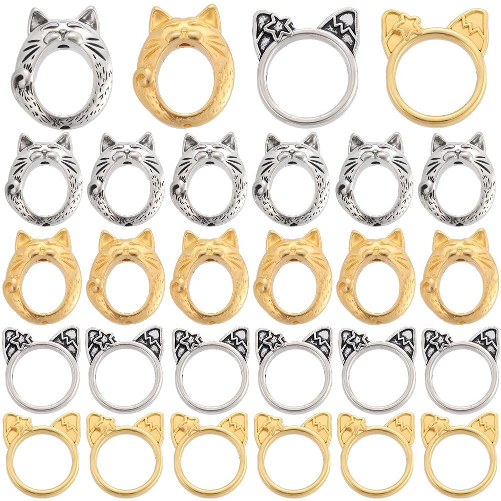 Perles d'oreille de chat cadres creux pour éviter les nœuds de bijoux