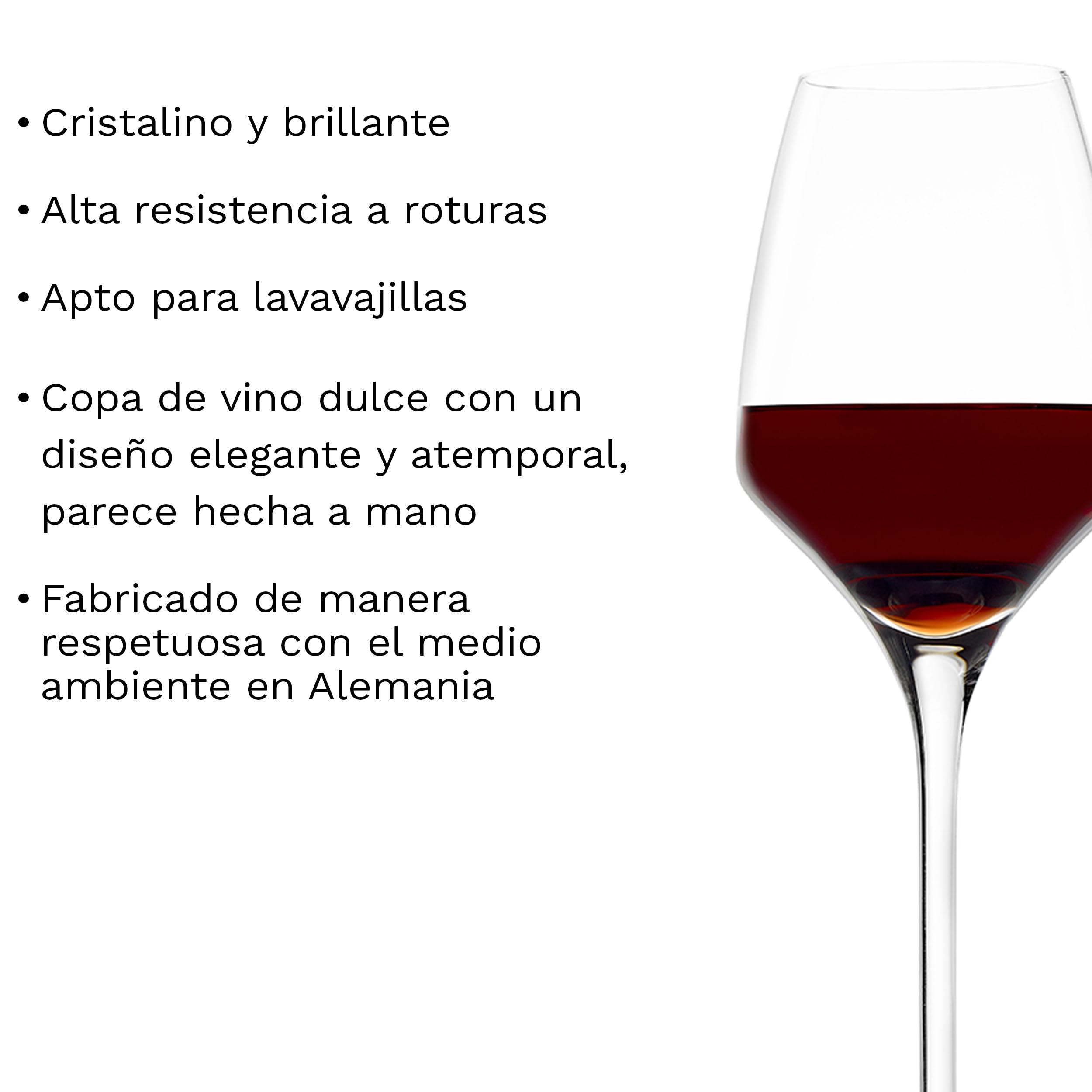 Copas para vino dulce Experience de Stölzle Lausitz, de 190 ml, juego de 6, imitan el vidrio soplado, aptas para lavavajillas.