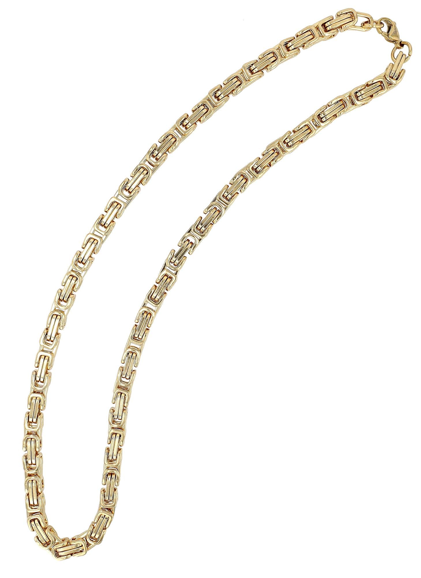Akzent Cadena bizantina para hombre de acero inoxidable, 60 cm, color dorado, de moda, ideal para el día a día y el tiempo libre