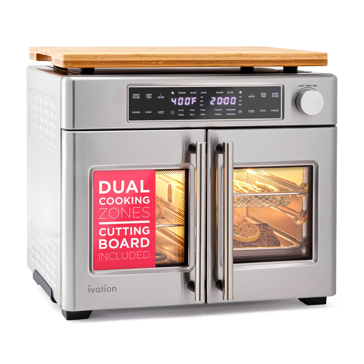 Ivation Dual Zone Air Fryer French Door Oven
