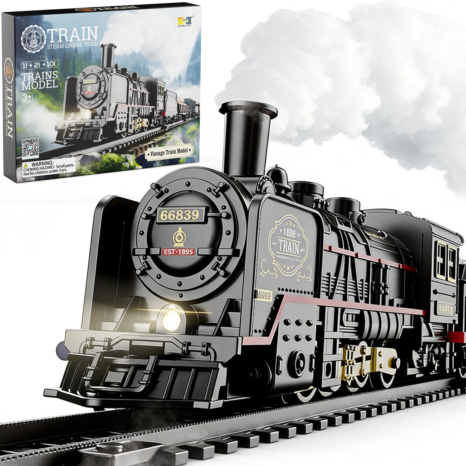 MIFKLMV Electric Train Toy for Kids, Toy Train Set with Light and Sound, Easily Assemble Train Learning Educational Toys, Christmas Birthday Gift Idea for Boys Girls 3+ Year Olds
