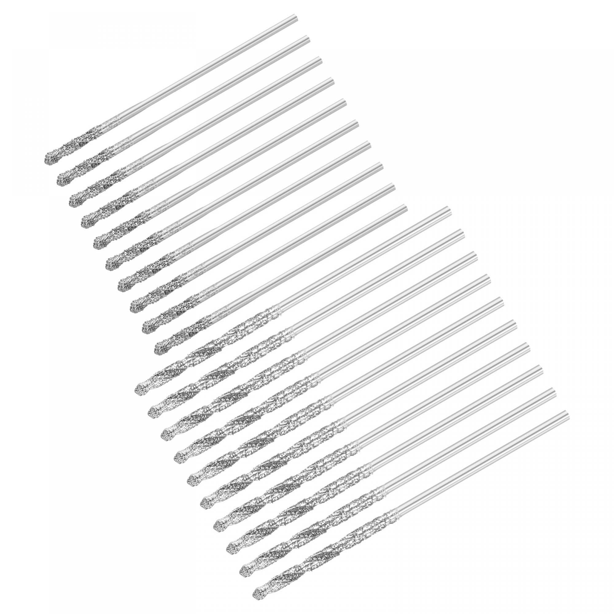 uxcell 20 Pcs 0.8mm 1mm Diamond Twist Drill Bits High Speed Steel for Glass Sea Shells Stone Tiles