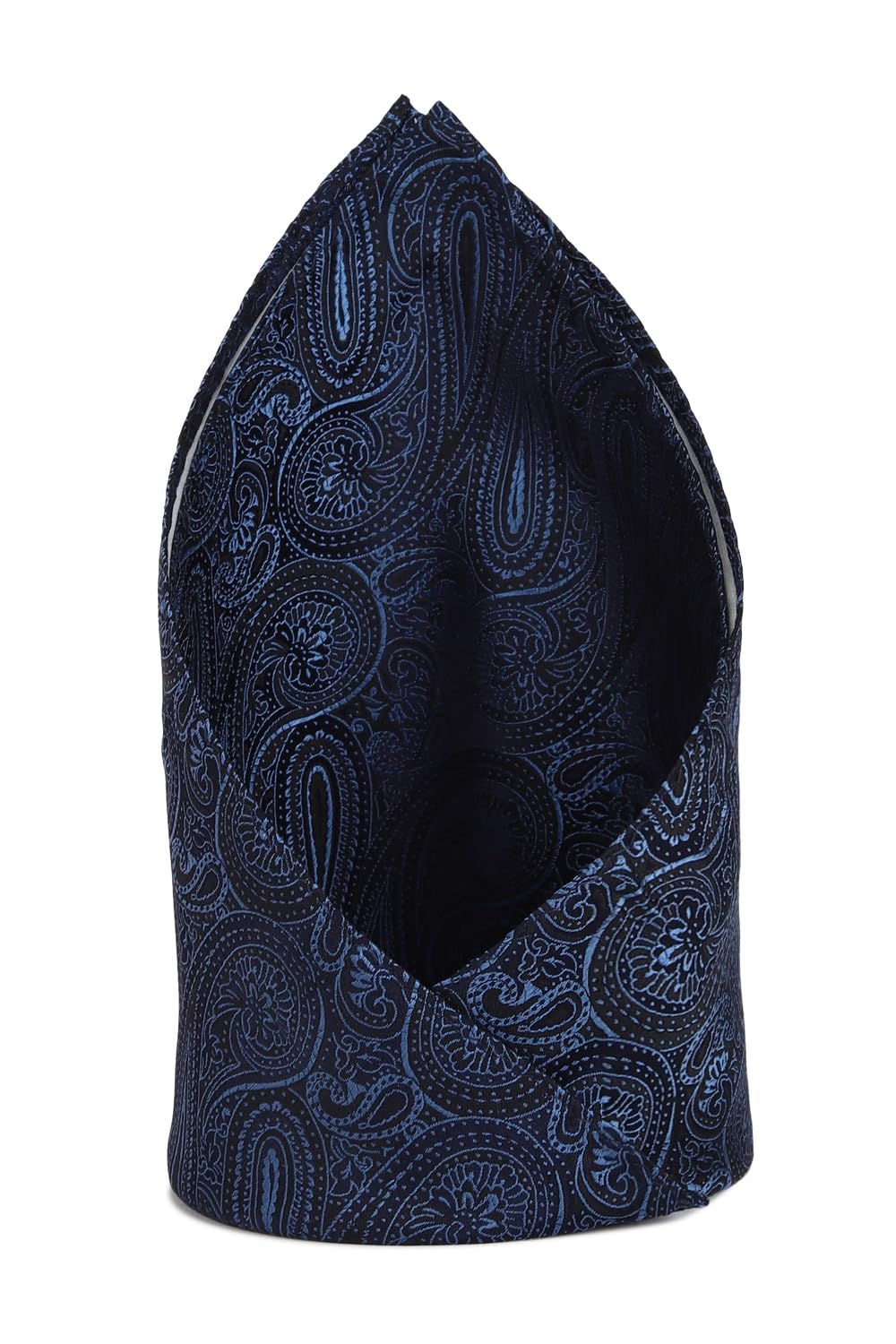 louis philippe Polyester Blend Men's Navy Embroidered Party Formal Pocket Square, Free Size-picture-30