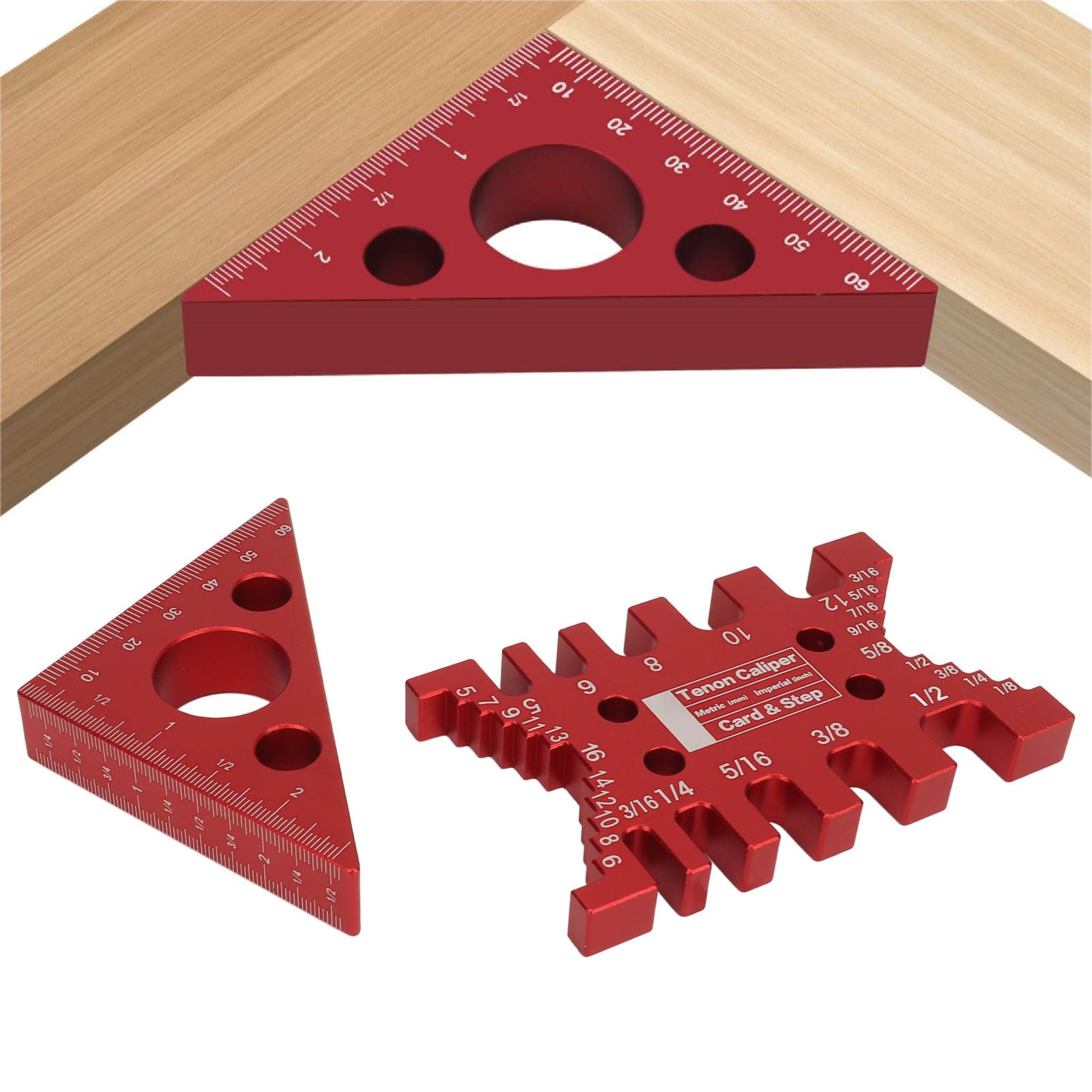 Triangular Tenon Caliper and Triangular Set Router Saw Table Measuring Tool Woodworking Measurement Block