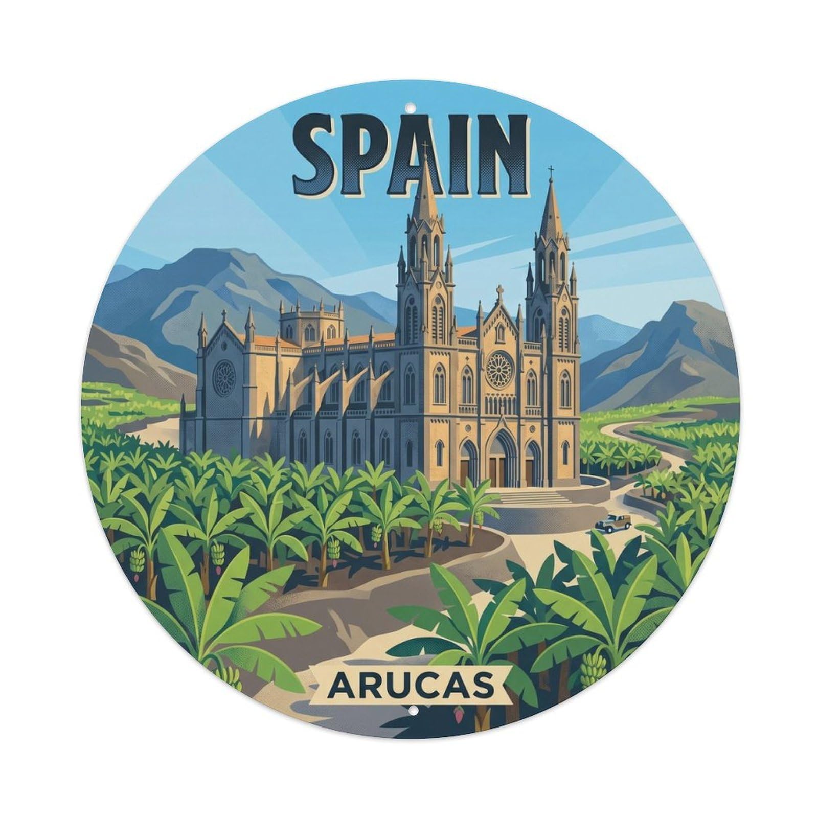 Gran Canaria Arucas Spain Cultural Travel Metal Tin Sign