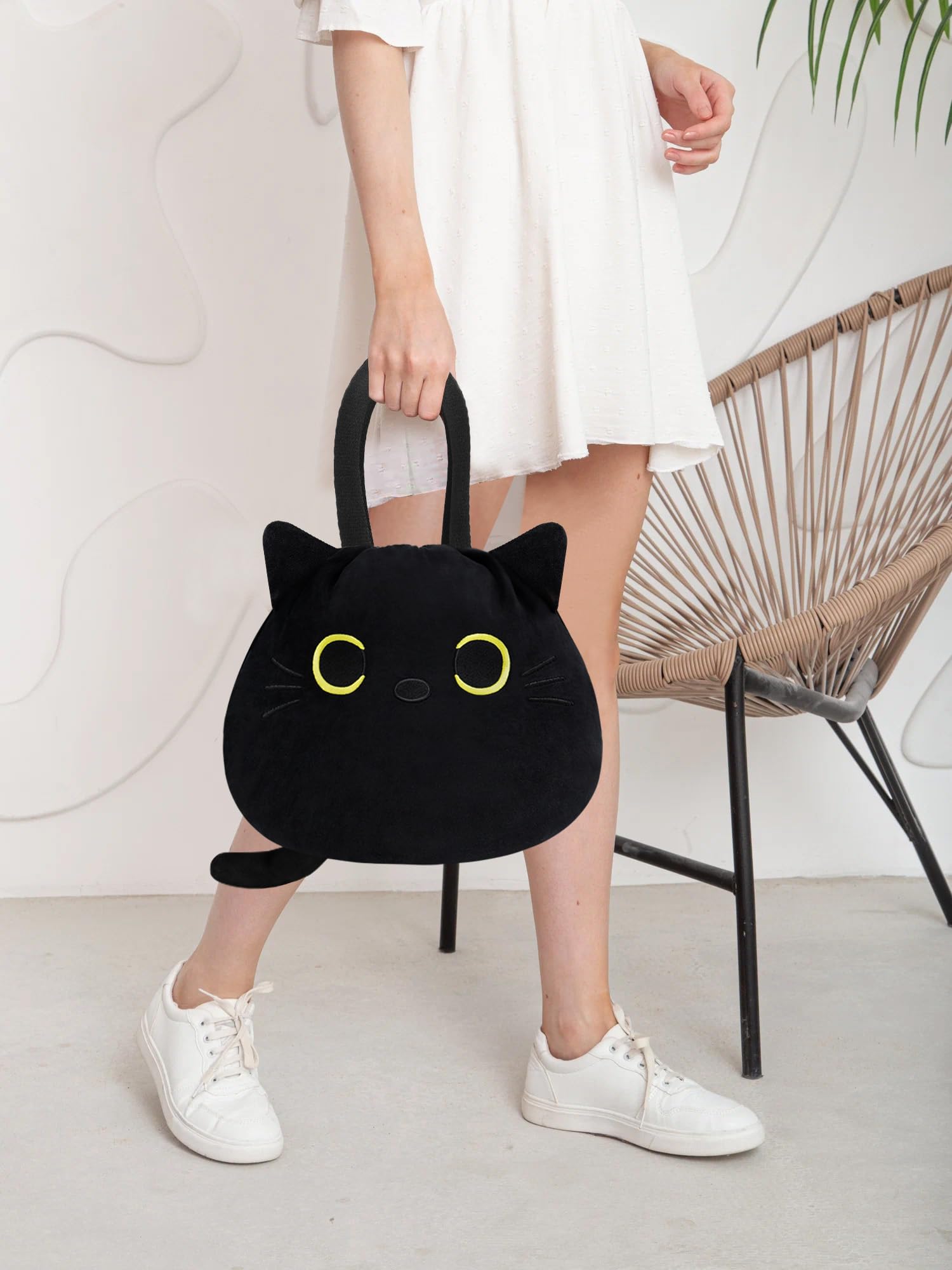 Porta Trucchi Donna Ragazza Bambina, Regali Divertenti Pochette Trousse Trucchi, Beauty Case da Viaggio, Gatto Gadget Utili Originali, Idee Regalo Compleanno Natale per Donna Mamma - Nero