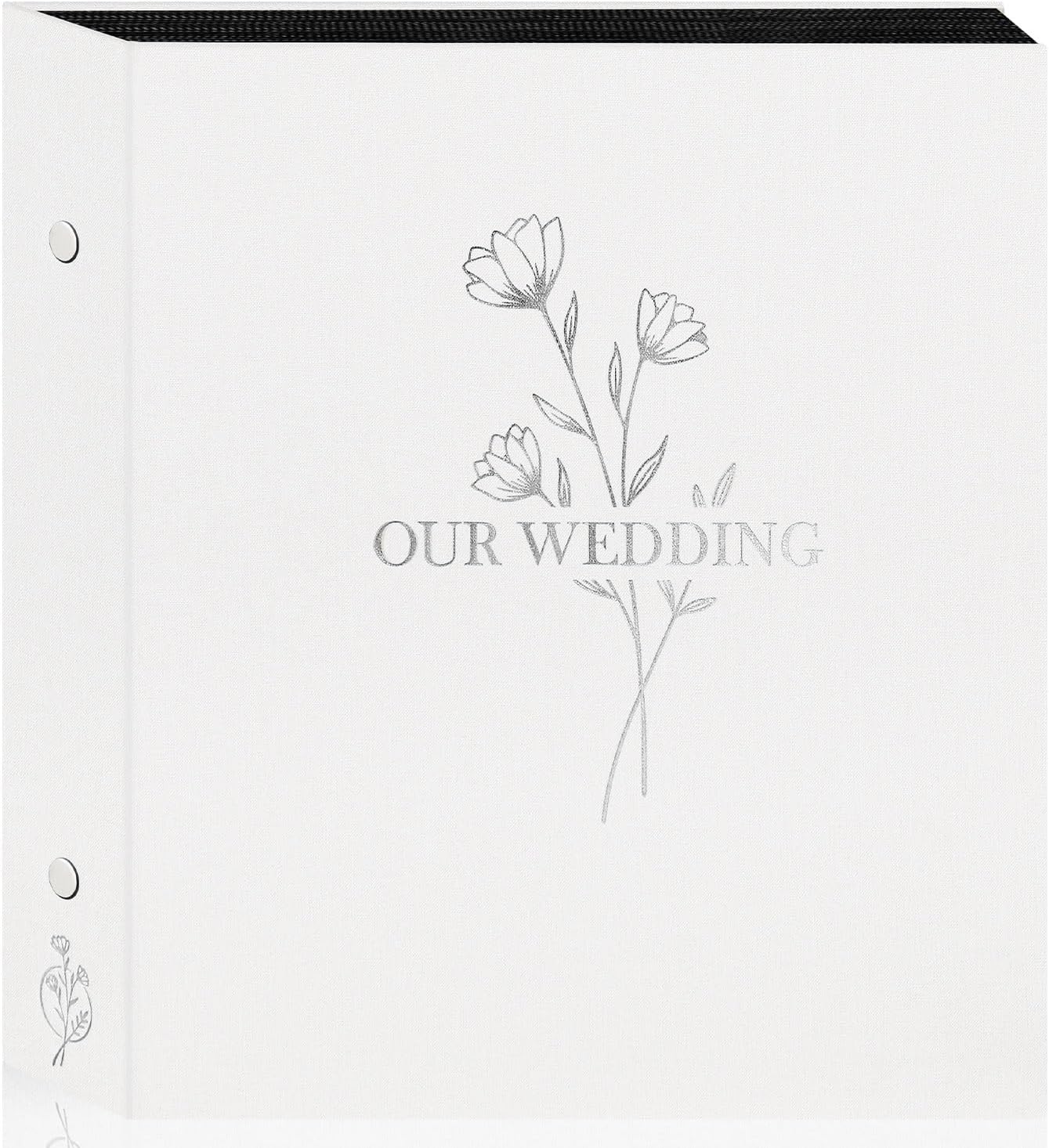 Lanpn Wedding Photo Album 6x4 600 Pocket Photos Slip in, Linen Cover Large Capacity Newlywed Marriage Album Hold 600 Portrait Landscape Photos (Flower, White)
