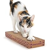 SmartyKat Super Scratcher Corrugated Cat Scratcher and Scratch Pad for Cats, Catnip Infused with Catnip, Scratchers for Indoor Cats and Kittens, Cardboard Scratching Post