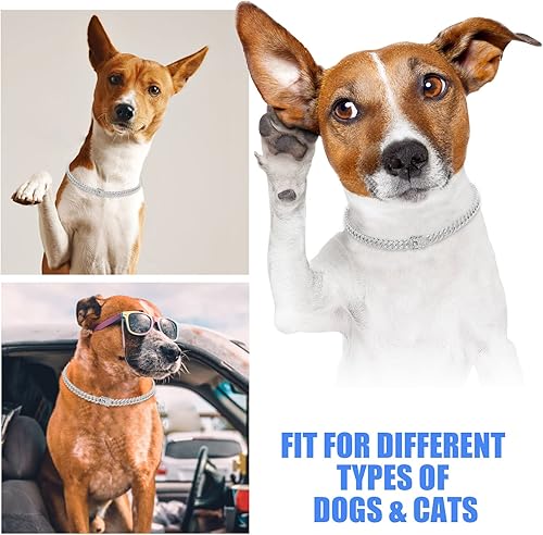 Miniatura 6 de Collar cubano de cadena para perro con diseño de hebilla segura, collar de cristal cubano para mascotas, accesorios para perros pequeños, medianos y