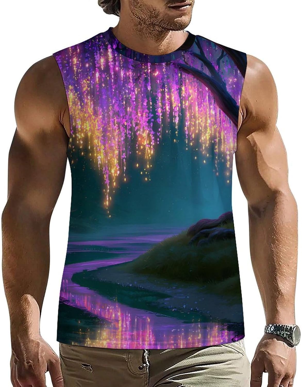 Magical Willow Tree Men's Sleeveless Shirt Small