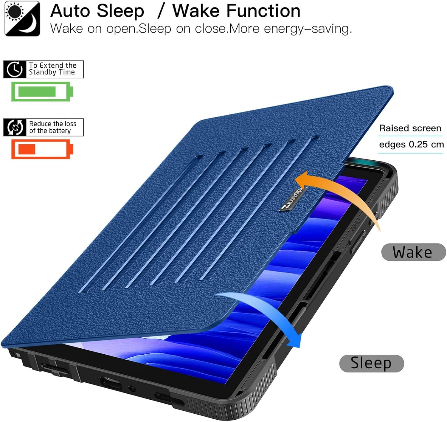 Ztotop Case for Samsung Galaxy Tab A7 10.4 Inch Tablet 2020 (SM-T500/505/507), [6 Magnetic Stand Angles] Heavy Duty Highly Protective & Shock Absorption Cover with Auto Wake/Sleep, NavyBlue