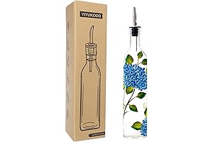 Decorative 17oz Hand Painted Glass Olive Oil Cruet With Pourer