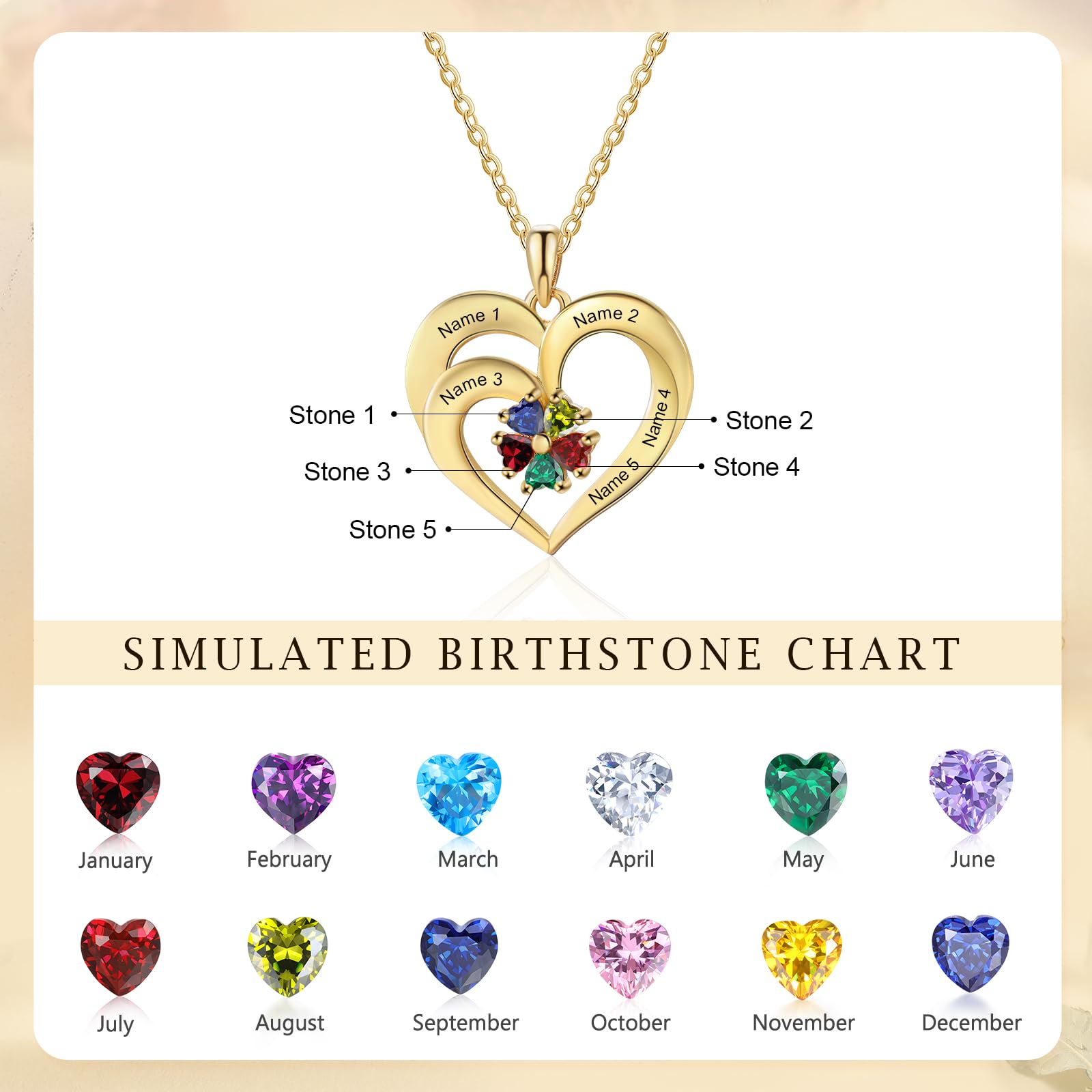 Jeweidea Personalisierte Namenskette 925 Sterling Silber Kette Damen Herz Anhänger mit Namen für Mama Oma Geschenk für Muttertag Valentinstag Weihnachten