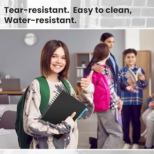 Miniatura 6 de 4 cuadernos de 3 materias con rayas universitarias, 300 páginas (150 hojas), cuaderno de espiral de 3 materias de 8.5 x 11 pulgadas, doble cubierta