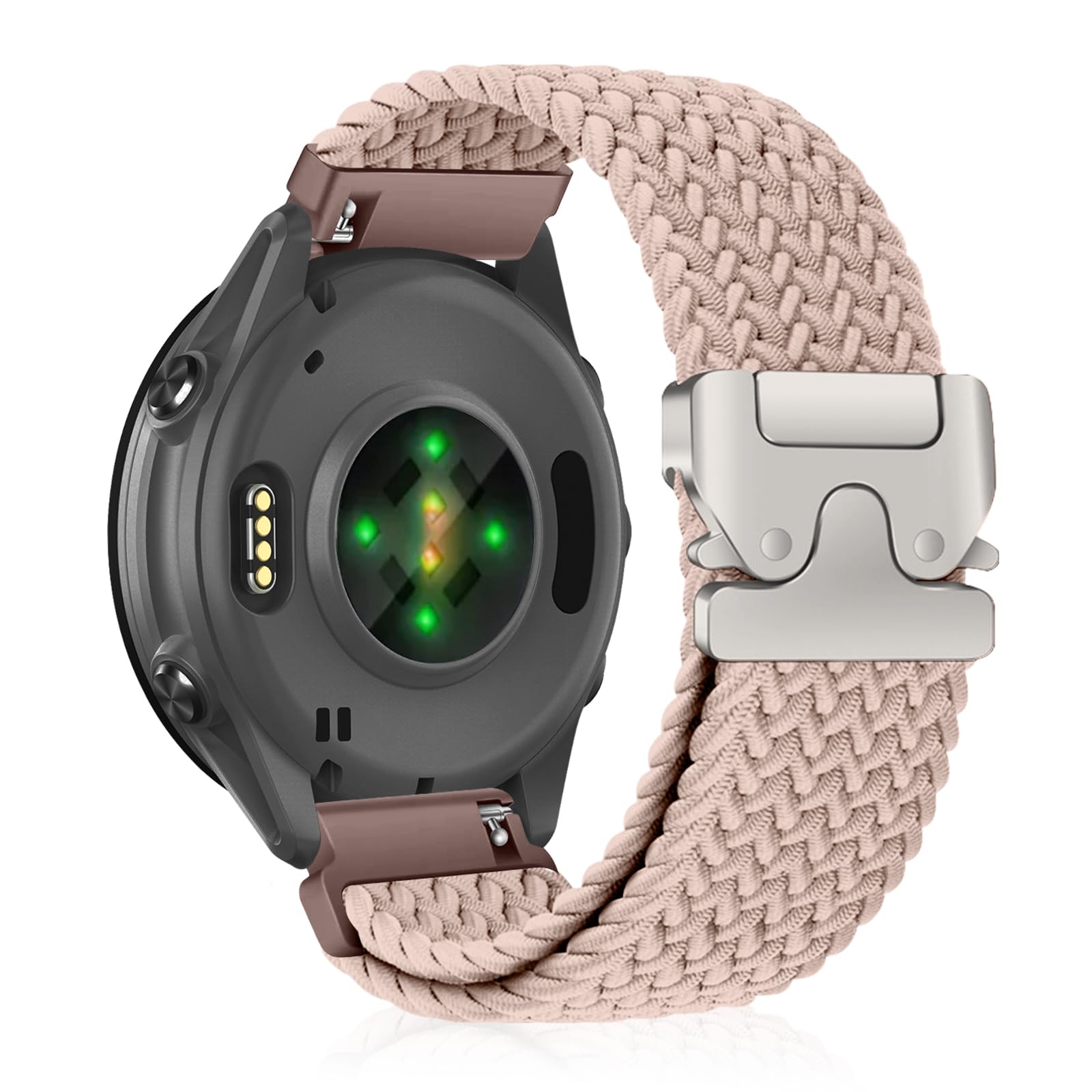 CiimWaa 20mm Geflochtenes Armband für Garmin Forerunner 570 42mm/Garmin Vivoactive 6/5/Approach S50/S44, Elastisch Weich Sport Nylon Armbänder für garmin Forerunner 165/165 Music