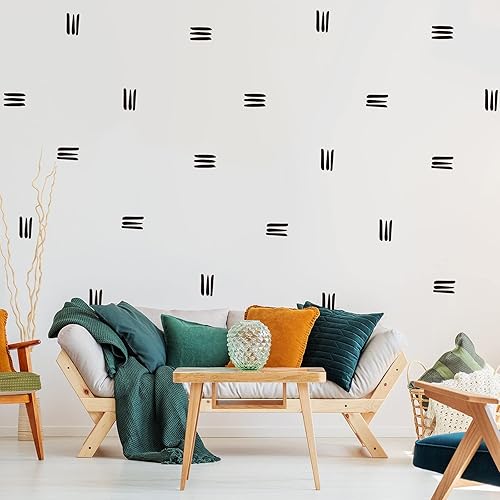 Miniatura 6 de 264 Piece Boho Wall Stickers - Modern Peel and Stick Line Wall Decals for Home Office, Bedroom, Nursery, Living Room, Window (Black)