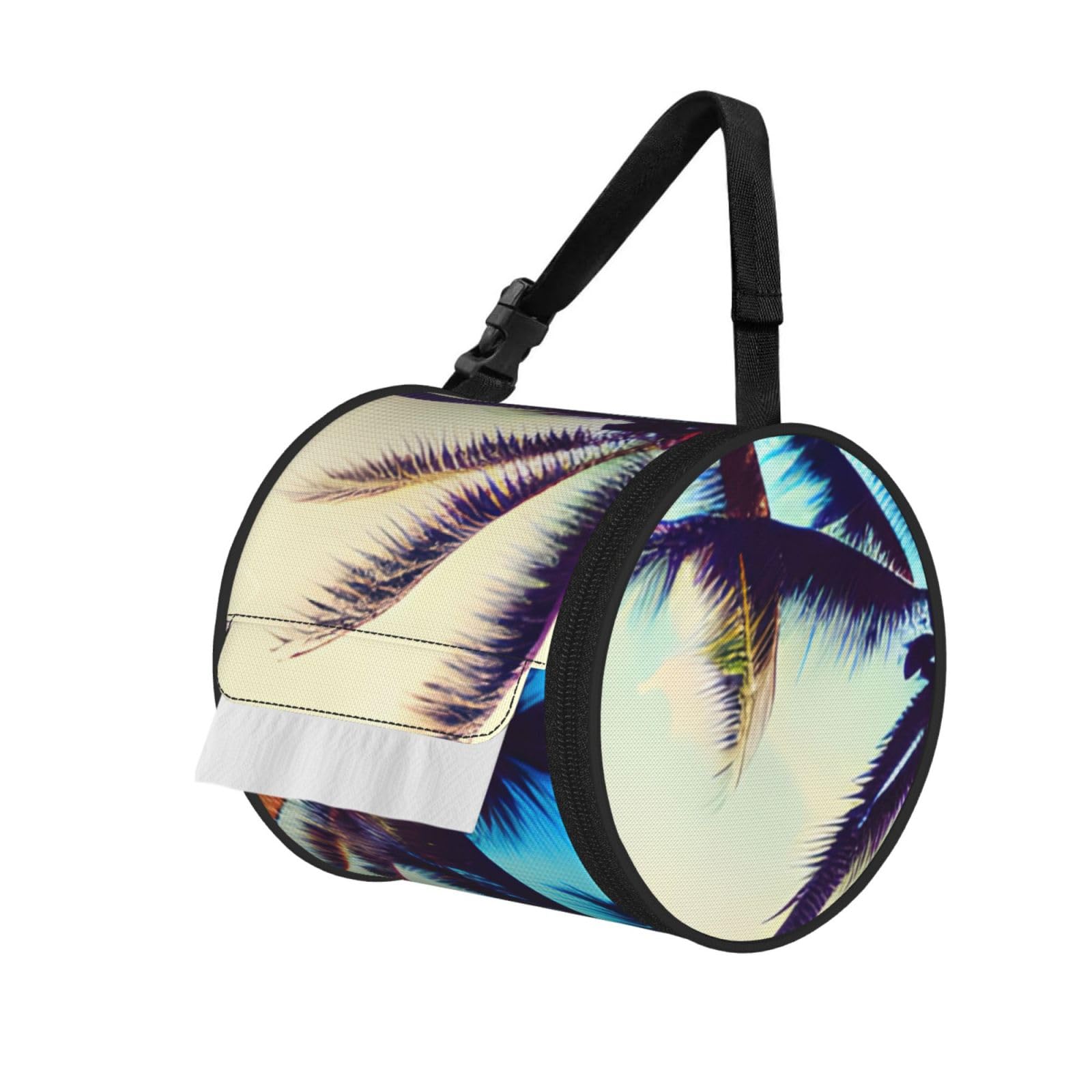 Beach Palm Trees 1 Print Cylindrical Tissue Holder Bathroom Car Home Office Kitchen Decor Versatile