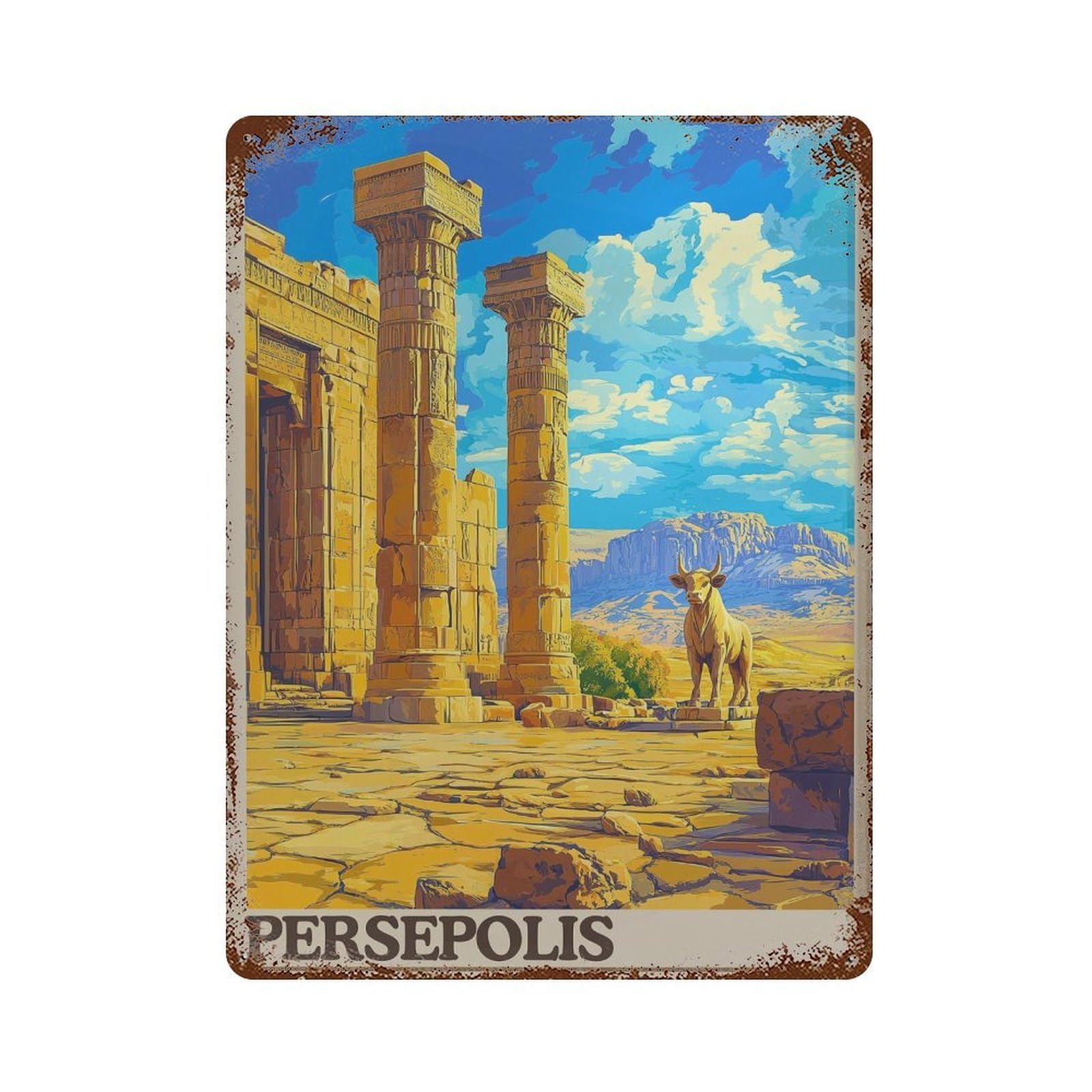 xiaoxiaoshen Persepolis Travel Iran Architecture Wall Decor Art Metal Tin Poster Modern Home Decor Art Home Bar Shop Decorations Vintage Sign 40x30cm