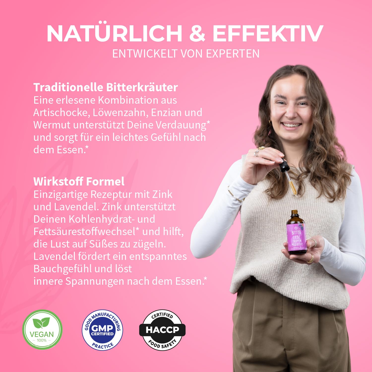 BitterLiebe - Bittertropfen Mild Berry - alkoholfreie Bitterstoffe Tropfen mit Fruchtgeschmack - Artischocke & Löwenzahn für die Verdauung* - gegen Süßhunger - Vegan & Made in Germany