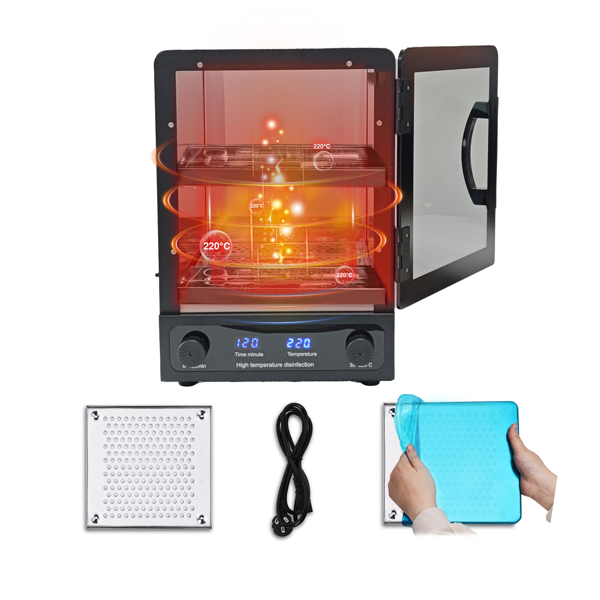 600W Esterilizador Manicura, Autoclave Esterilizador Profesional, 10 litros esterilizador de alta temperatura, de herramientas de manicura, herramientas de peluquería, salón de belleza