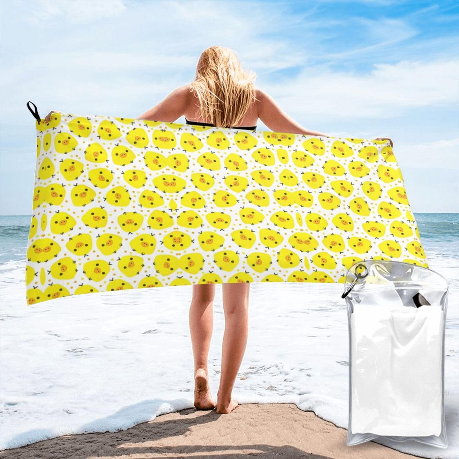 Poulet jaune drap de plage sans sable idéal pour le camping en plein air