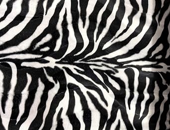 AMORNPHAN 58 Wide 100% Polyester Black and White Zebra Pattern Animal Print Short Pile Smooth Faux Fur Velboa S-Wave Fabric Craft Cloth Kid Sewing Crafting Decorative Pillow Covers for 1 Yard Zebra